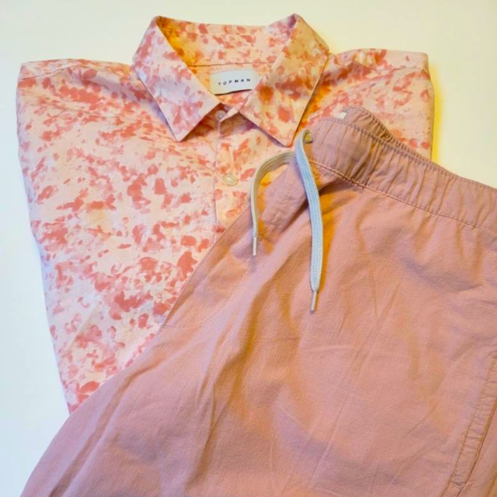 Pink TopMan tshirt, pink H&M short set brand new without tag